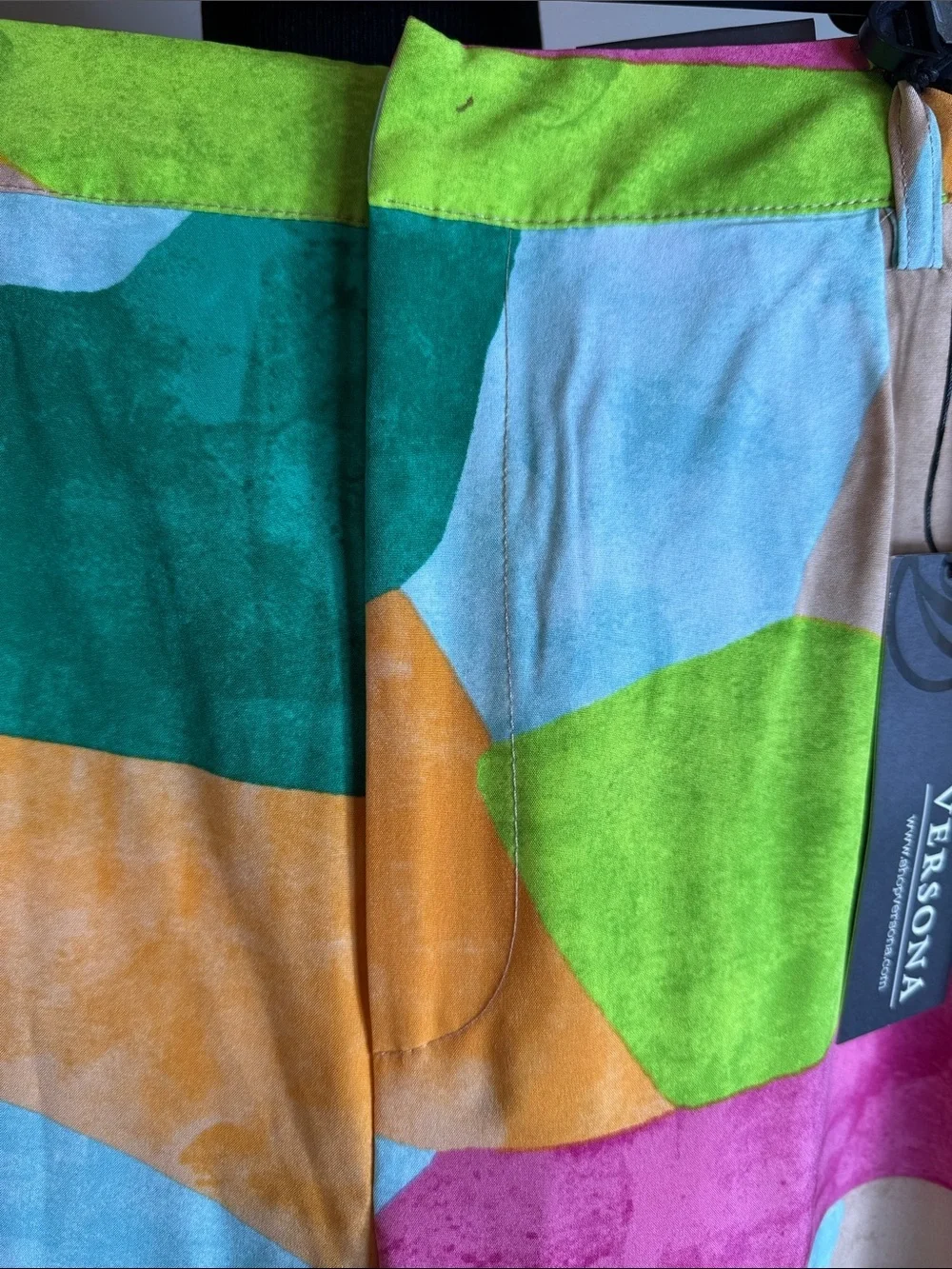 Versona Vibrant Geo-Print Wide Leg Pants - Multicolor Sz 8 NWT